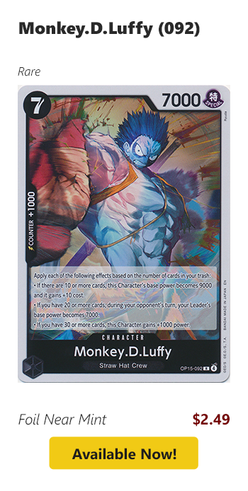 Monkey.D.Luffy (092) is available for $2.49 today!