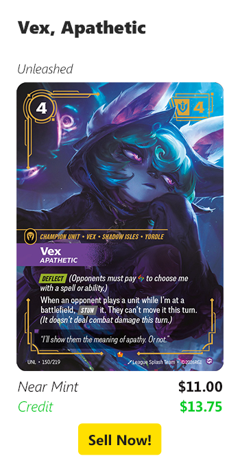 Sell us your Vex, Apathetic for $11 today!