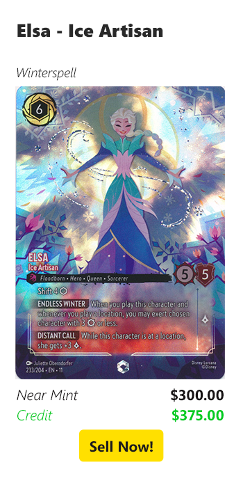 Sell us your Elsa - Ice Artisan for $300 today!