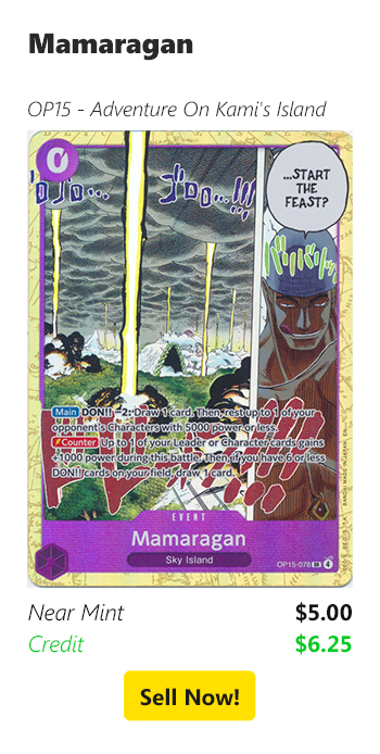 Sell your Mamaragan for $5 today!