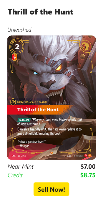 Sell your Thrill of the Hunt for $7 today!