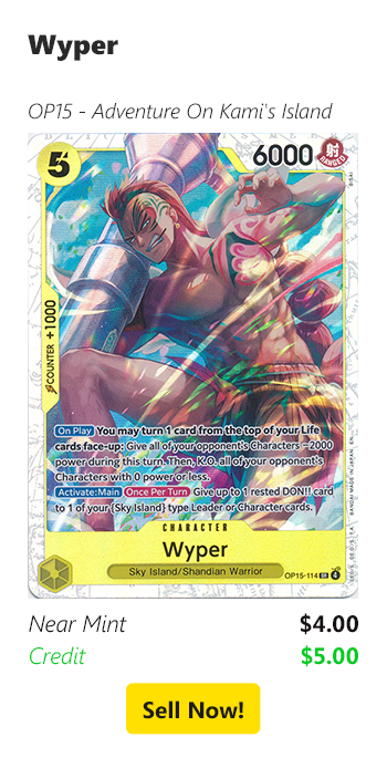 Sell your Wyper for $4 today!