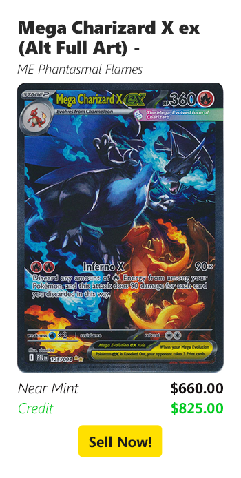 Sell your Mega Charizard X ex (Alt Full Art) - 125/094 for $660 today!