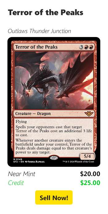 Sell your Terror of the Peaks for $20 today!