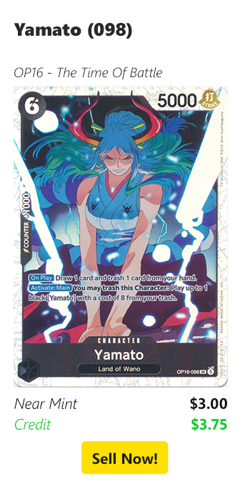 Sell your Yamato (098) for $3 today!