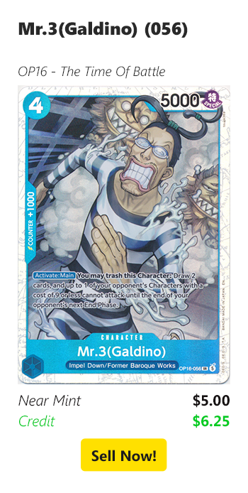 Sell your Mr.3(Galdino) (056) for $5 today!