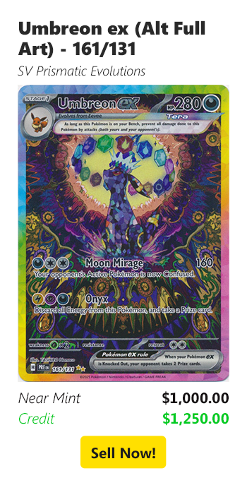 Sell your Umbreon ex (Alt Full Art) - 161/131 for $1,000