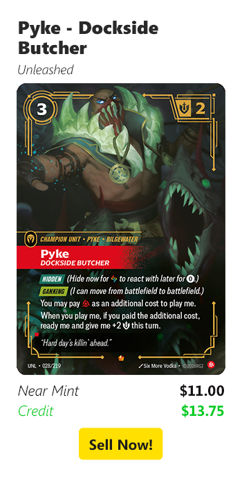Sell your Pyke - Dockside Butcher for $11 today!