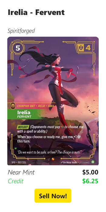 Sell your Irelia - Fervent for $5 today!