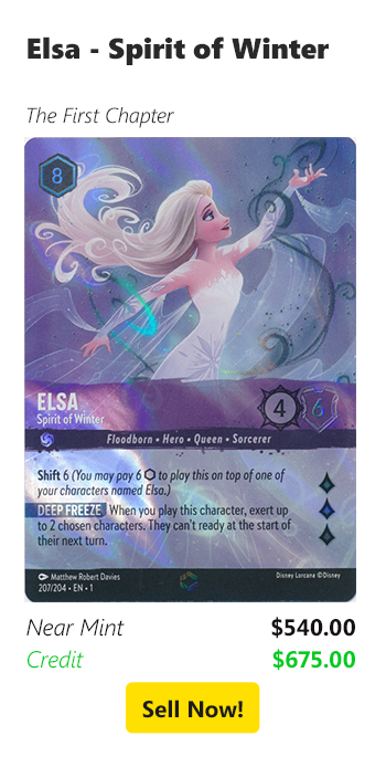 Sell your Elsa - Spirit of Winter for $540 today!