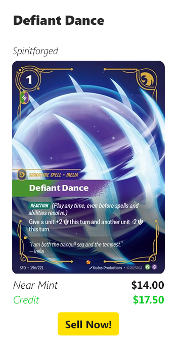 Sell your Defiant Dance for $14 today!