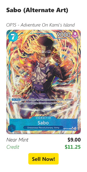 Sell your Sabo (Alternate Art) for $9 today!