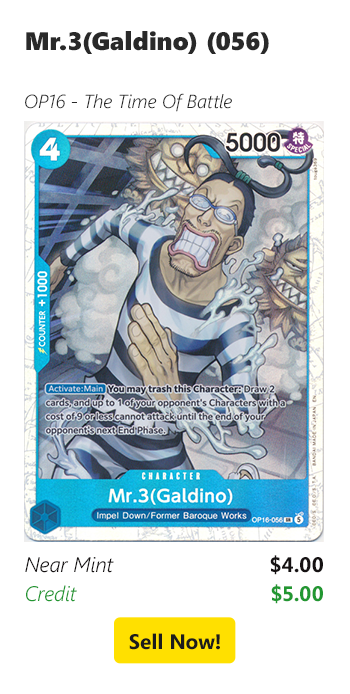 Sell your Mr.3(Galdino) (056) for $4 today!
