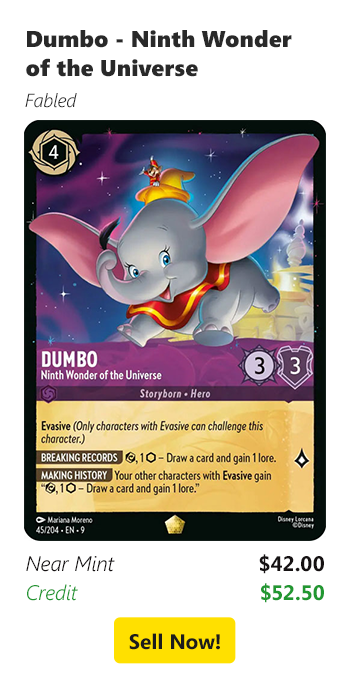 Sell your Dumbo - Ninth Wonder of the Universe for $42 today!