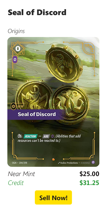 Sell your Seal of Discord for $25 today!