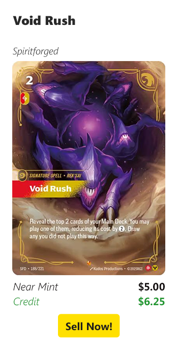 Sell your Void Rush for $5 today!