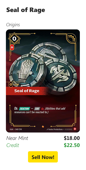 Sell your Seal of Rage for $18 today!