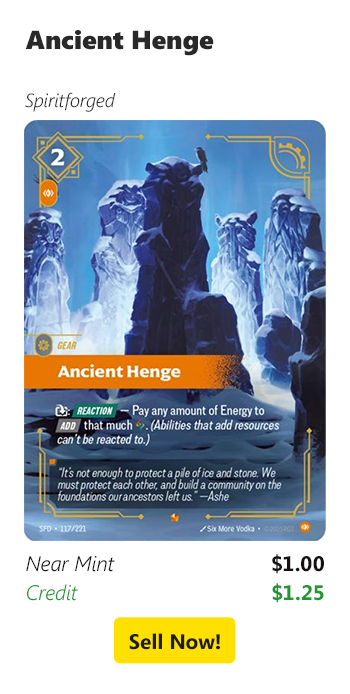 Sell your Ancient Henge for $1 today!