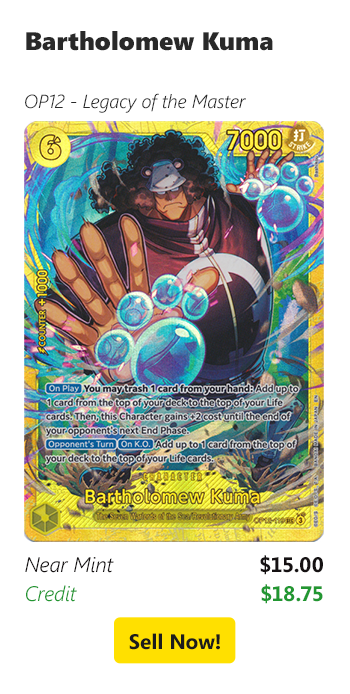 Sell your Bartholomew Kuma for $15 today!