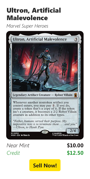 Sell your Ultron, Artificial Malevolence for $10 today!