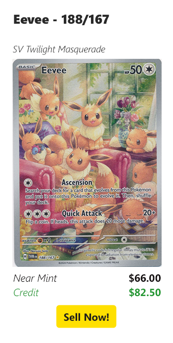 Sell your Eevee - 188/167 for $66 today!