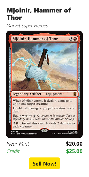 Sell your Mjolnir, Hammer of Thor for $20 today!