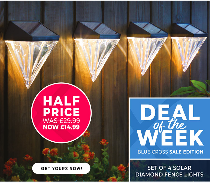 Set of 4 Solar Diamond Fence Lights