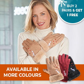 Suede Cat Embroidered Gloves - Buy 2 Get 1 Free