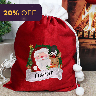 Personalised Christmas Santa Red Sack