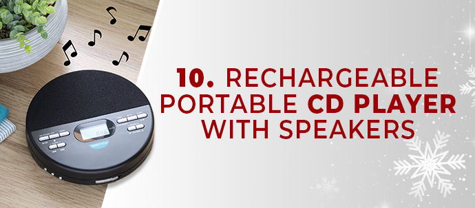 Rechargeable Portable CD Player with External Speakers