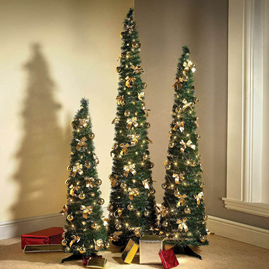 Pre-Lit Pop Up Slimline Christmas Tree