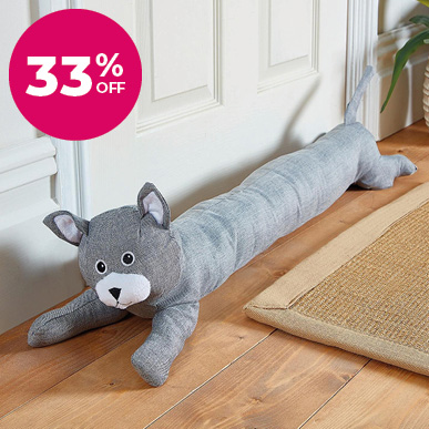 Cat Draught Excluder Grey