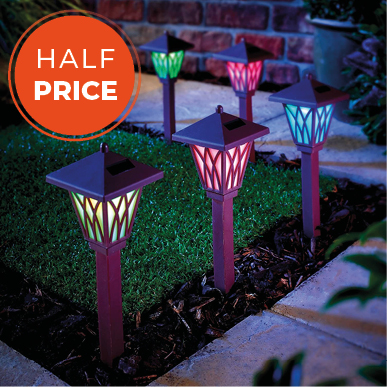 Set of 6 Colour Changing Solar Stake Lights