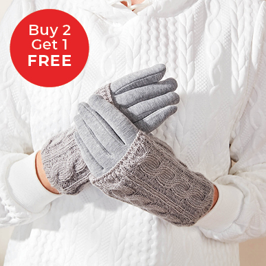 3-in-1 Grey Wrist Warmer Gloves Buy 2 Get 1 Free 