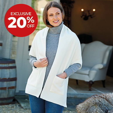 Shawl Wrap Cream/Burgundy - Buy 1 Get 1 Free