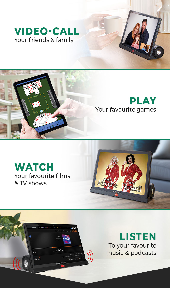 Easy Use Tablet with Stand & Built-in Speakers