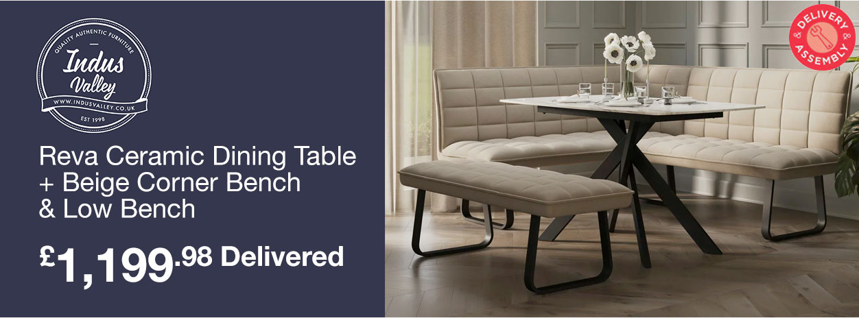 indus valley reva ceramic dining table