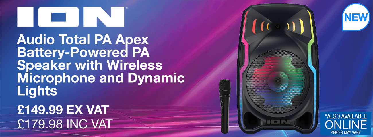 ION Audio Total PA ApEX.Battery-Powered PA Speaker with Wireless Microphone and Dynamic Lights