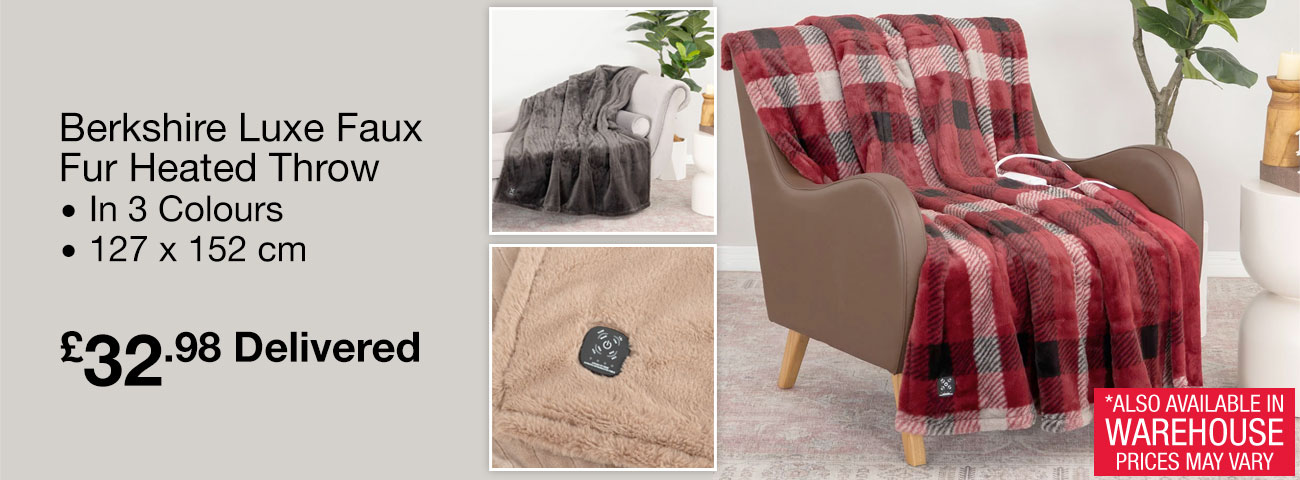 berkshire luxe faux fur heated throw