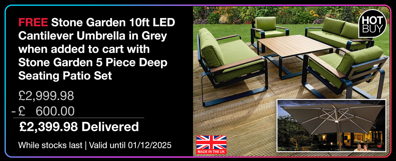 Stone Garden 5 Piece Deep Seating Patio Set in Green