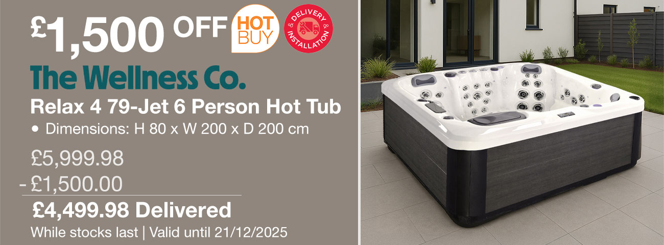 The Wellness Co Relax 4 79-Jet 6 Person Hot Tub