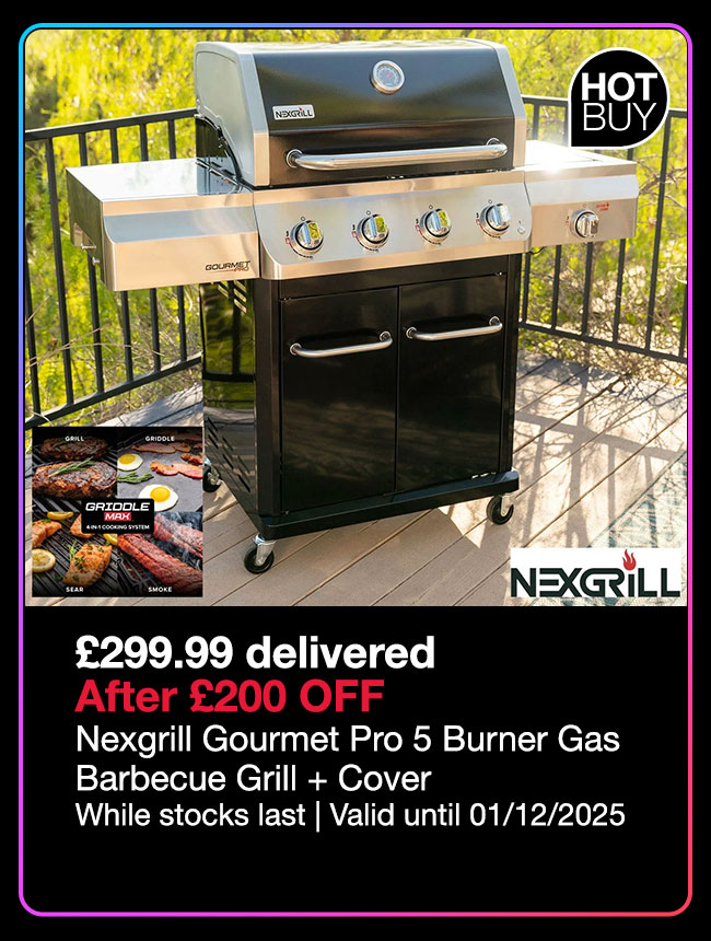 Nexgrill Gourmet Pro 5 Burner Gas Barbecue Grill + Cover