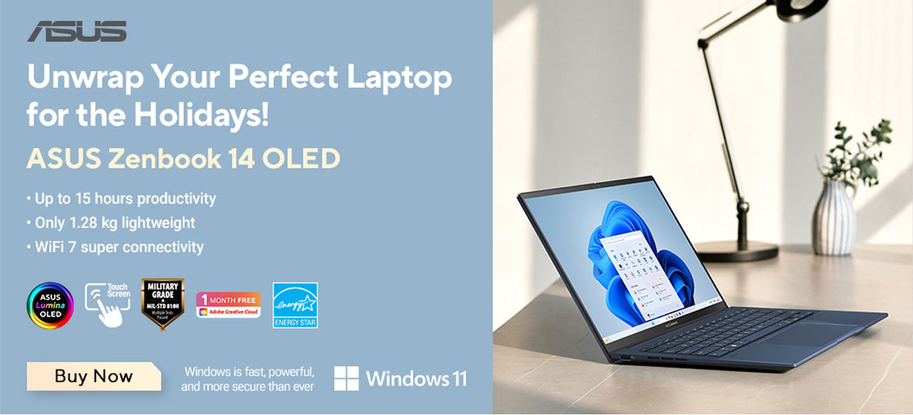 ASUS Zenbook, Intel Core Ulta 7, 16GB RAM, 1TB SSD, 14 Inch OLED Laptop