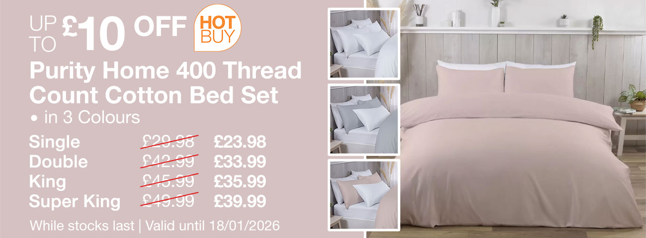 Purity Home 400 Thread Count Cotton Duvet Cover Set