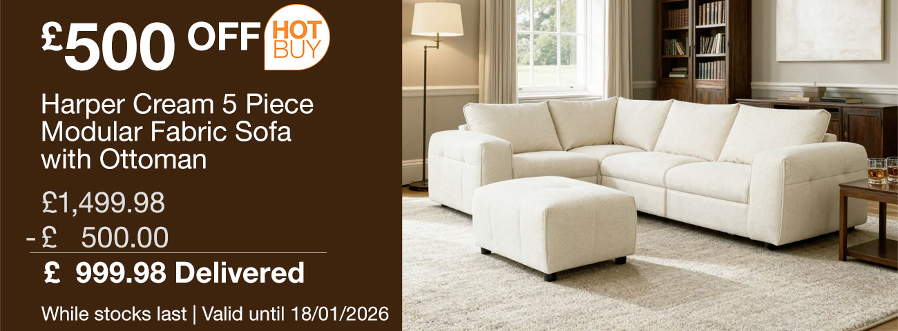 harper cream 5 piece sofa