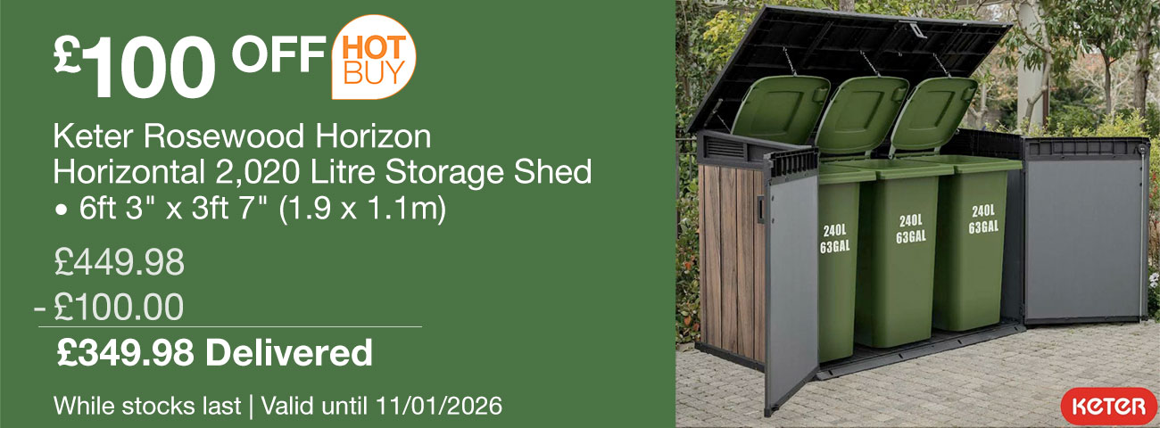 keter rosewood horizon storage shed