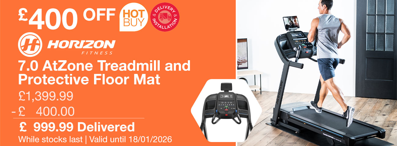 Horizon Fitness 7.0 AtZone Treadmill and Protective Floor Mat