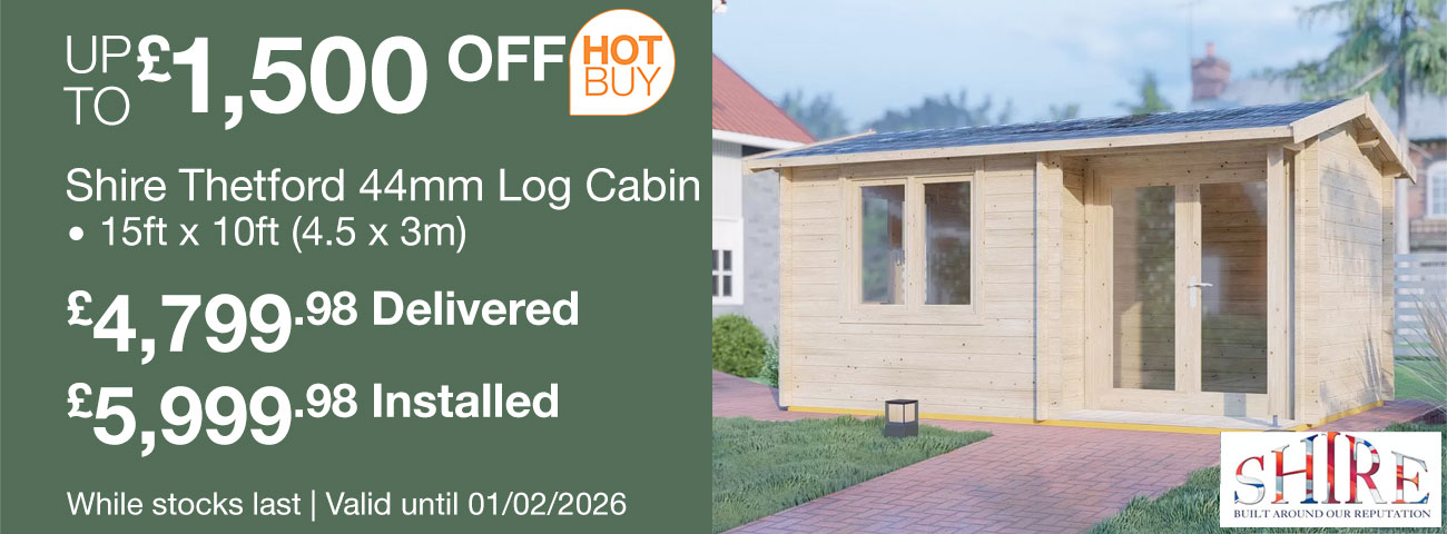 shire thetford log cabin