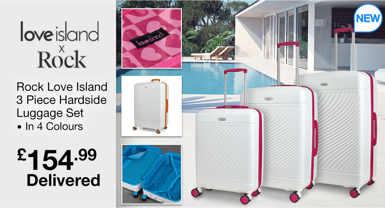 rock love island 3 piece hardside luggage set