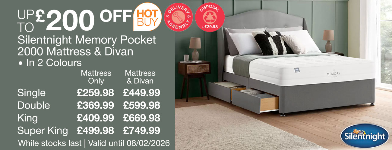 silentnight memory 2000 mattress & divan